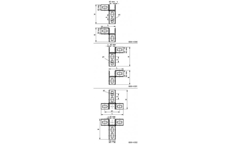 recamo-ZS-Push-3D-Verbinder - Stahl - verzinkt - Typ 41 - links/rechts - 149 X 158