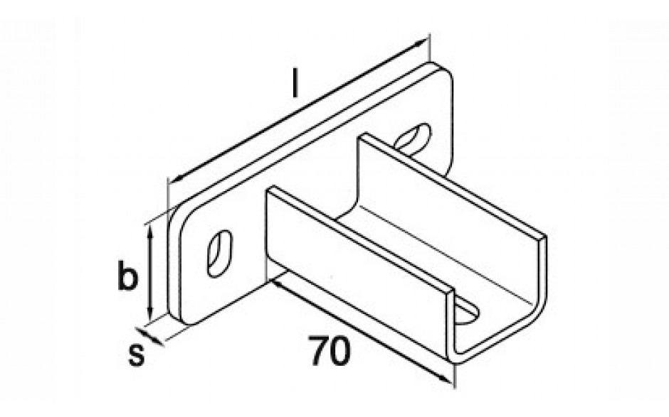 recamo Montageschienen-Schienenschuh - Stahl - verzinkt - horizontal - 27/28