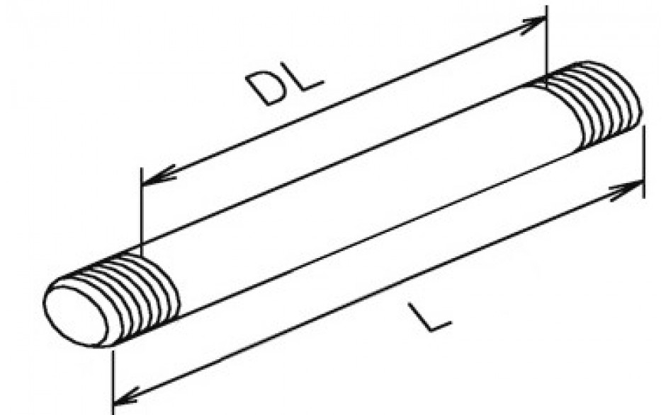 recamo Doppelhalterbolzen - Stahl - verzinkt - M 8 X 25 / 15 mm