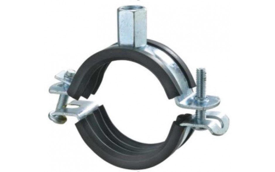 Rohrschelle 2-Schraub - Stahl - verzinkt - EPDM-Einlage - M8/M10 - Spannbereich 21 - 23 - (1/2 Zoll)