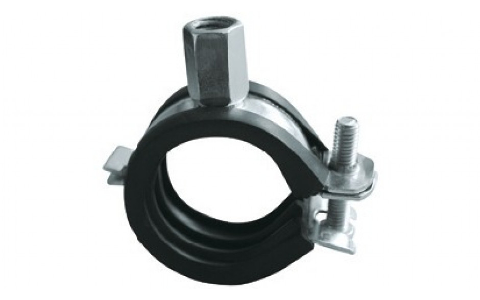 Gelenkrohrschelle - Stahl - verzinkt - EPDM-Einlage - M8/M10 - Spannbereich 74 - 80 - (2 1/2 Zoll)