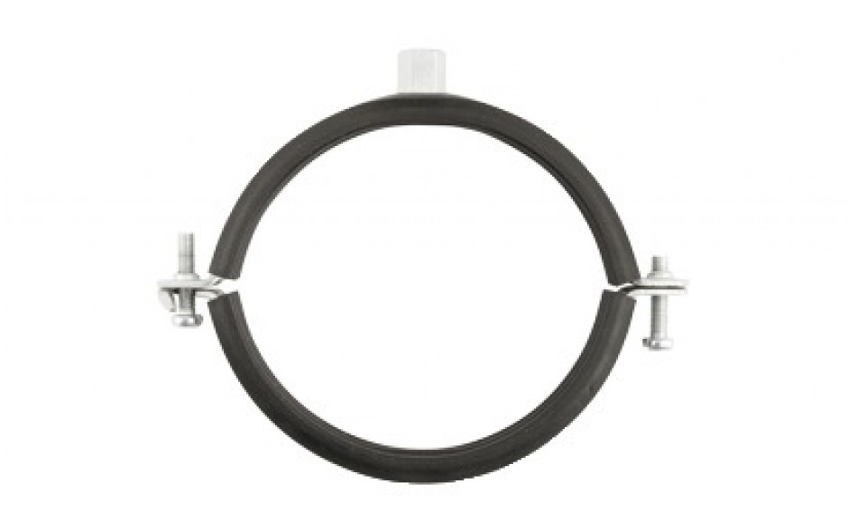 Rohrschelle 2-Schraub - Stahl - verzinkt - EPDM-Einlage - M8/M10 - Spannbereich 21 - 23 - (1/2 Zoll)