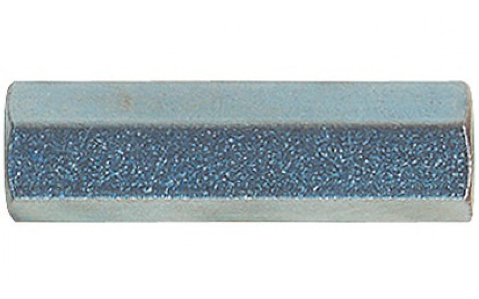 Abstandsbolzen mit beidseitigem Innengewinde - Stahl - verzinkt blau - Schlüsselweite 7 - M4 X 20-20