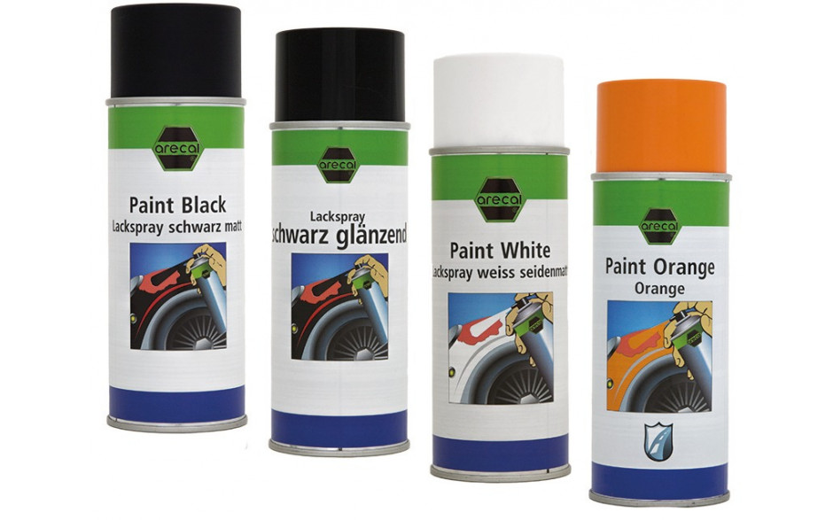 RECA arecal Lack Spray schwarz glänzend 400 ml