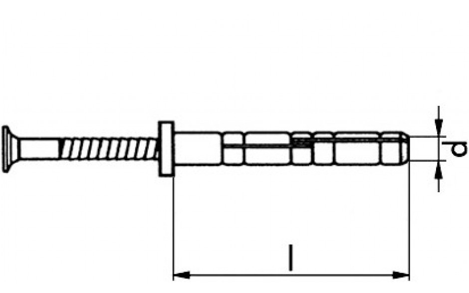 Nageldübel evo Grip - Flachkopf - Nylon - Stahl - verzinkt blau - 5 X 40