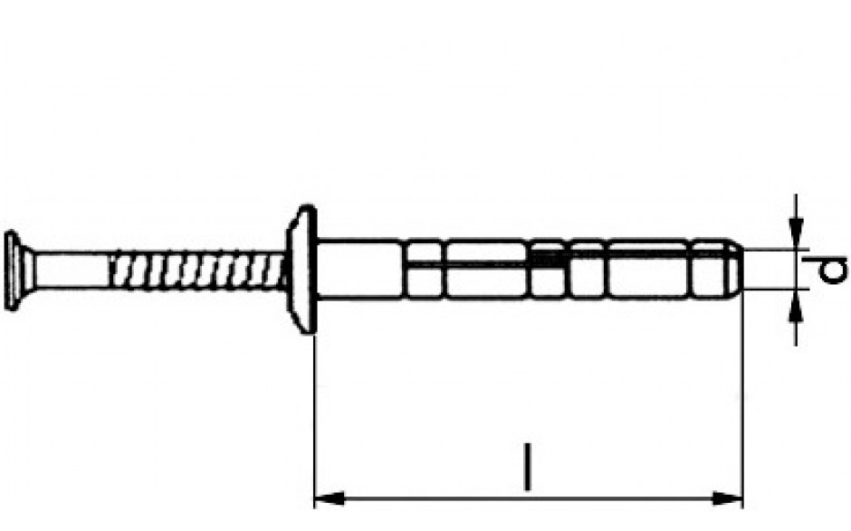 Nageldübel evo Grip - Pilzkopf - Nylon - Stahl - verzinkt blau - 6 X 40