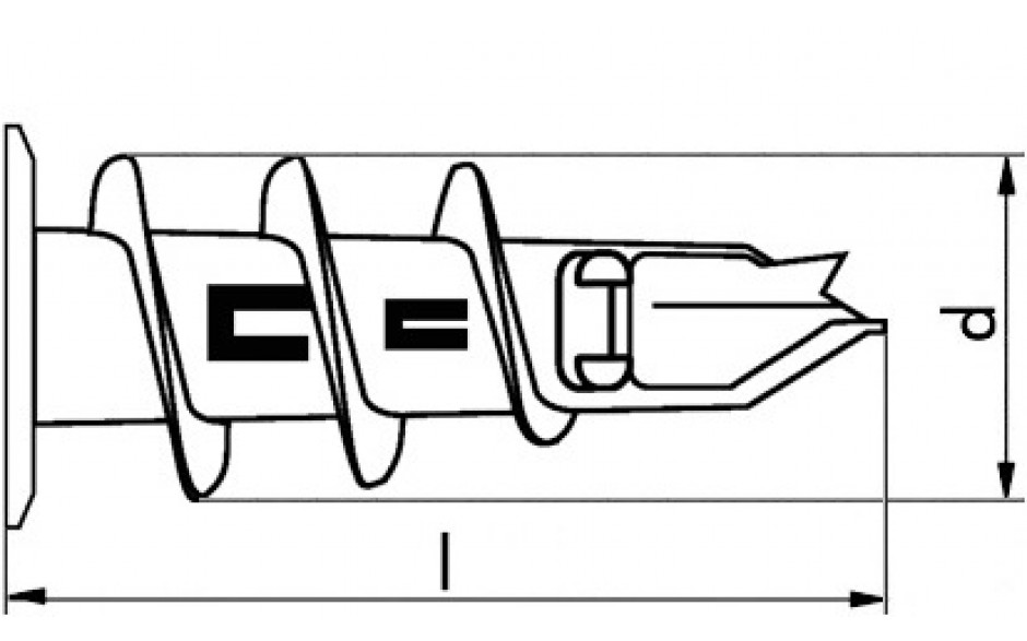 Gipskartondübel Jet Plug - Zinkdruckguss - 14 X 39
