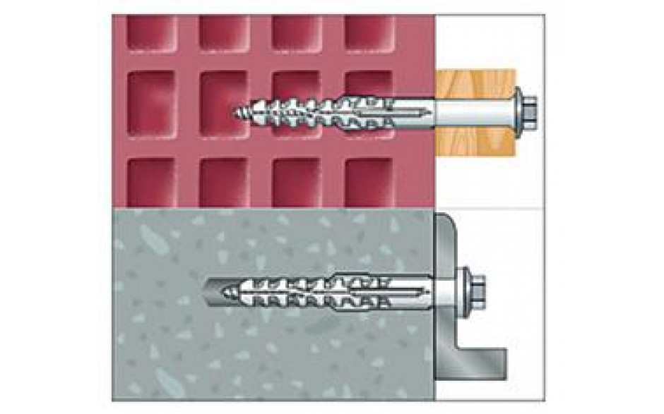 Multifunktionsrahmendübel MFR - Senkbunddübel mit Sechskantflanschschraube - Edelstahl A4 - 8 X 100