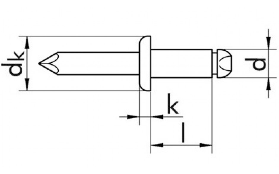 Spenglerniete - Flachkopf - ST/verzinnt - 3,2 X 10 - Klemmbereich 5,0 - 7,0