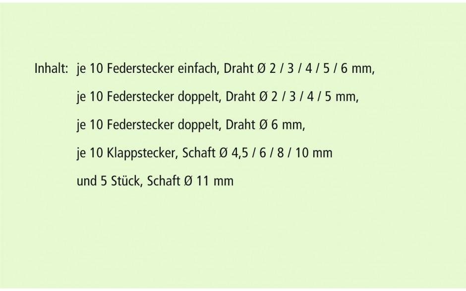 RECA Sortimentstafel - Klapp- & Federstecker - 145-teilig
