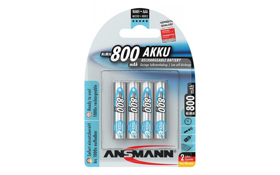 Akku NIMH Typ Micro AAA, 4er-Blister