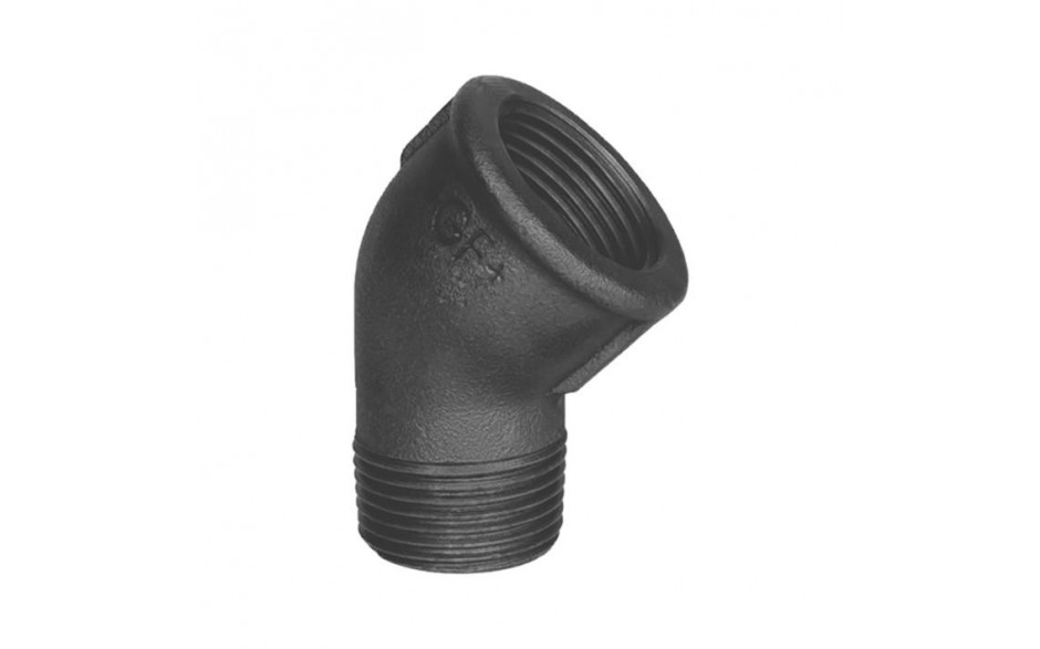 Fig. 121 - Winkel 45° - Temperguß - blank - 5/4 Zoll ( +GF+ )