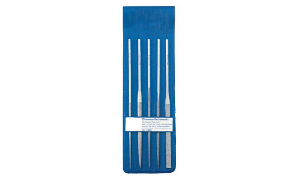 Diamant-Nadelfeilen-Satz 5 teilig 140 mm D 126 lang in Etui