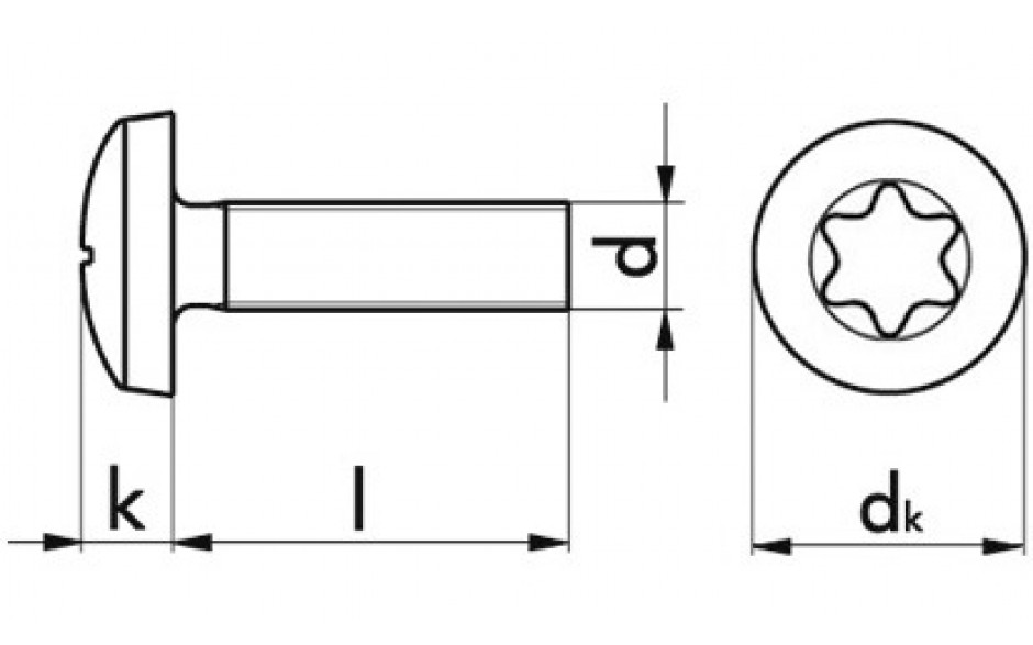 Flachkopfschraube ISO 14583 - A2-70 - M4 X 40 - TX20
