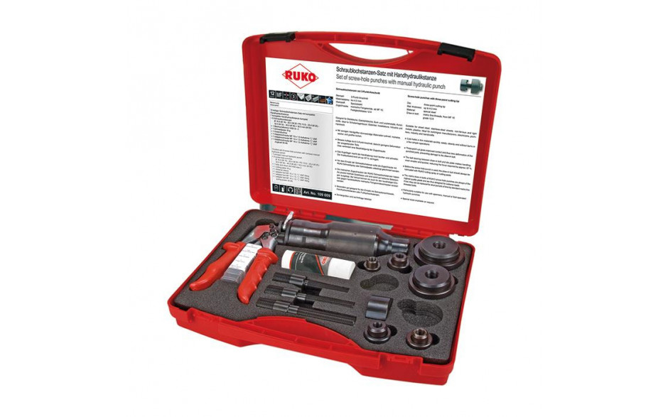 Schraublochstanzen mit Hydraulik Satz 12 teilig