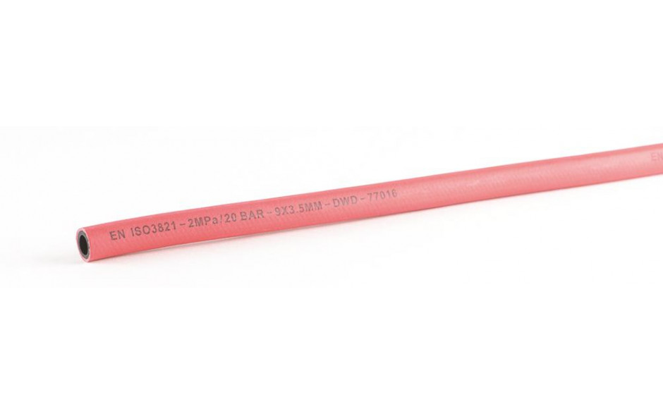 Autogenschlauch rot für Acetylen 9x3,5mm 20 Meter per Rolle