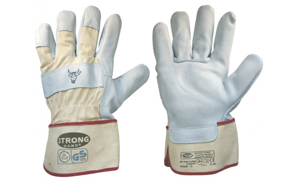 Handschuh Rindvollleder Stierkopf Gr.9