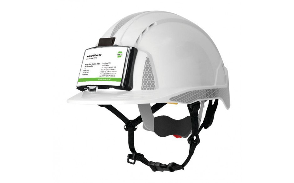 Schutzhelm JSP EVOlite® gelb mit Kartenhalter, Lampenhalterung und Reflexstreifen