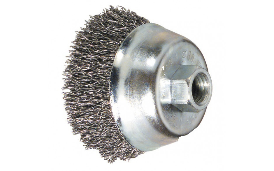 RECA Topfbürste Ø 80 mm gewellter Edelstahl Draht Stärke 0,35mm