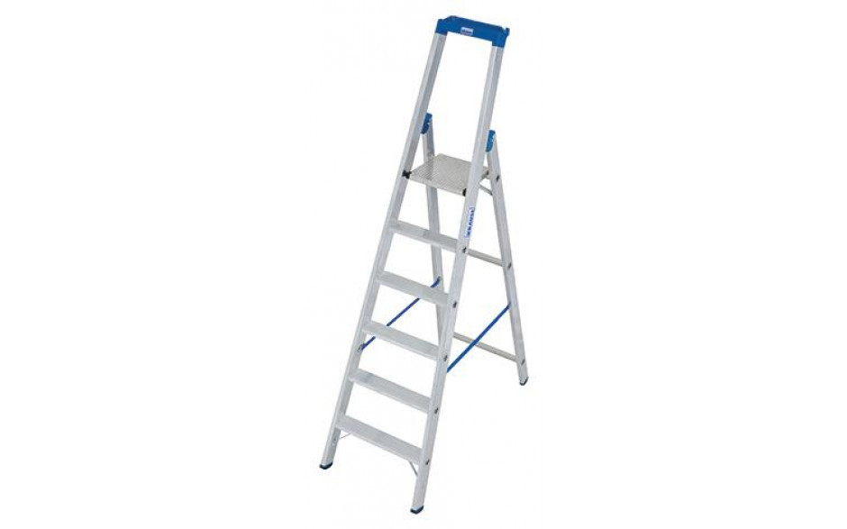 Stabilo Stufen-Stehleiter,Sprossen 6,Höhe 2,20m,Arbeitshöhe 3,40m,Gewicht 8,4kg