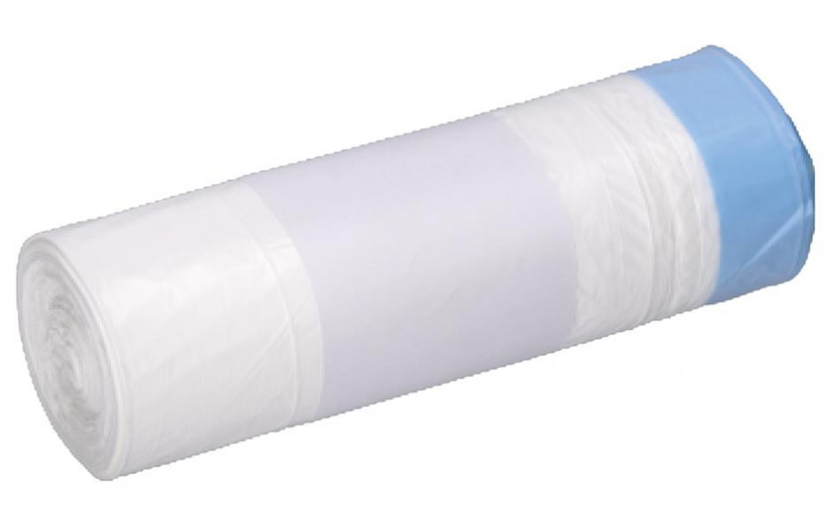Zugbandbeutel HDPE 35 L weiß stark 25 Stück per Rolle