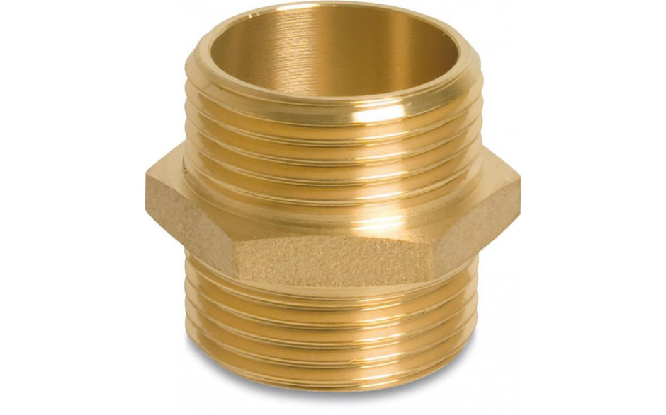 Fig. 280 - Doppelnippel - Messing - blank - 2 1/2 Zoll