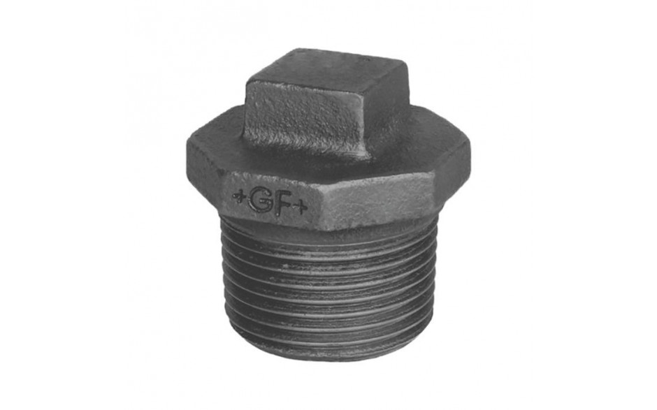 Fig. 290 - Stopfen mit Rand - Temperguß - blank - 1/2 Zoll ( +GF+ )