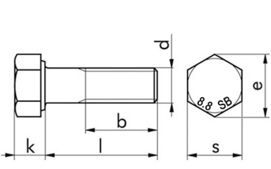 SB-Garnitur Sechskantschraube-Mutter EN 15048 - ISO 4014 - 8.8U/ISO 4032 - 8 - feuerverzinkt - M20 X 140 - CE