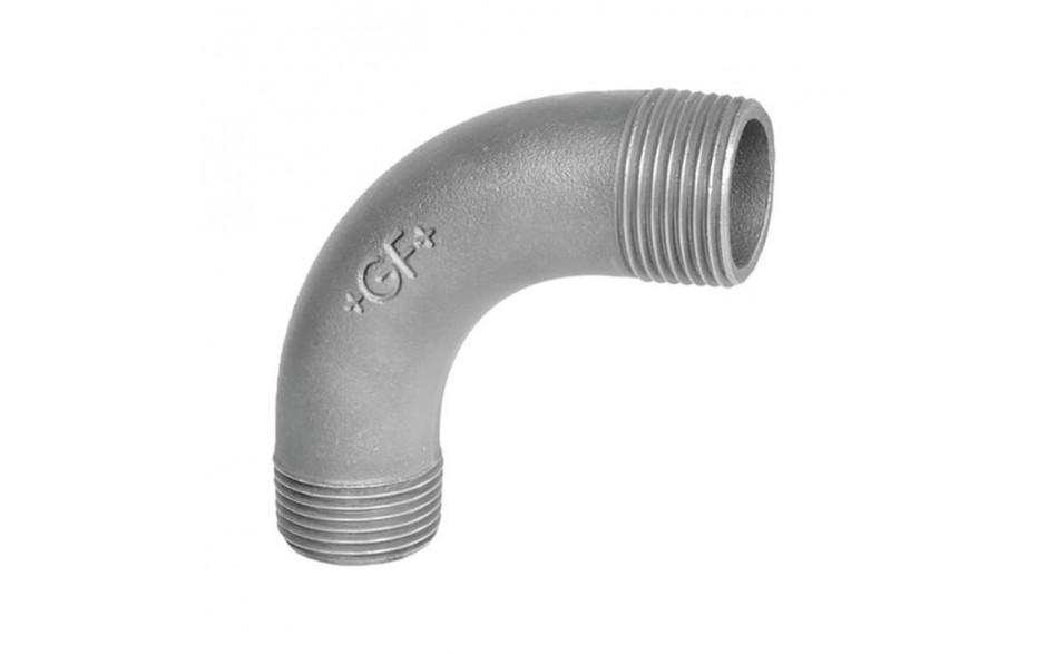 Fig. 3 - Bogen 90°, lang - Temperguß - verzinkt - 1 Zoll ( +GF+ )