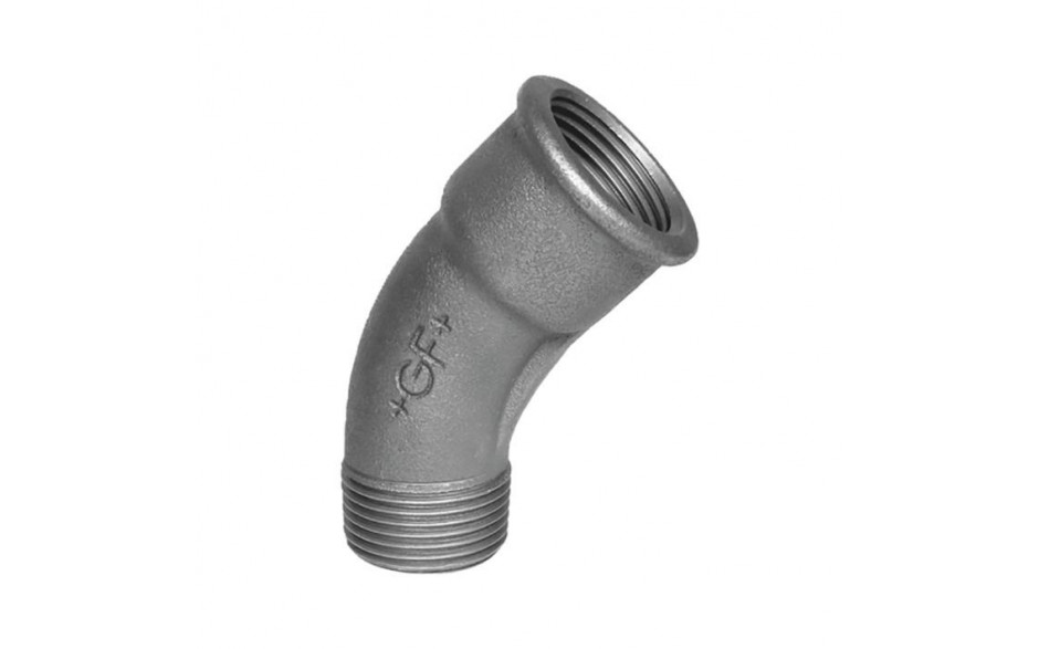 Fig. 40 - Bogen 45°, lang - Temperguß - verzinkt - 3 Zoll ( +GF+ )
