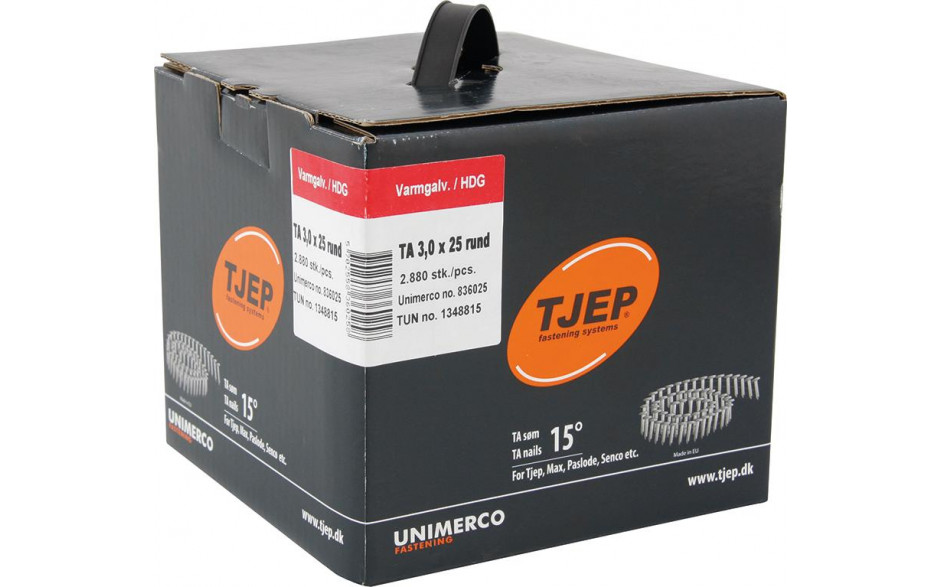 TJEP TA30/25 Coil-Rillennägel/Dachpappnägel Rostfrei A2 15°