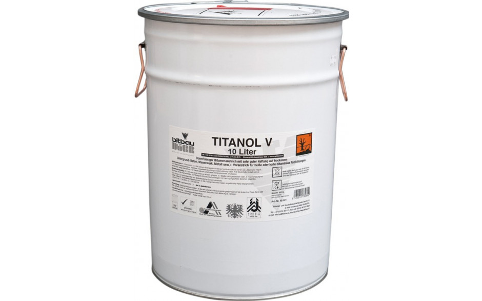 Bitumen Voranstrich, Titanol V, Verbrauch 0,2-0,3 L/m², Kanne 10