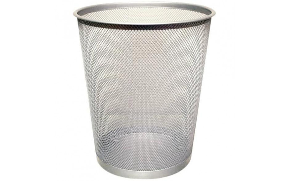 Papierkorb Draht silber 19 Liter rund
