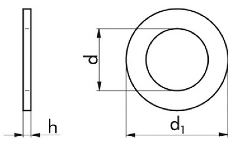 Scheibe DIN 134 - 140HV - Stahl - blank - M3=3,2mm