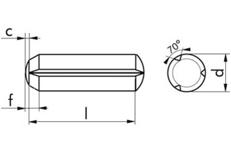 Zylinderkerbstift DIN 1473 - Stahl - blank - 10 X 50