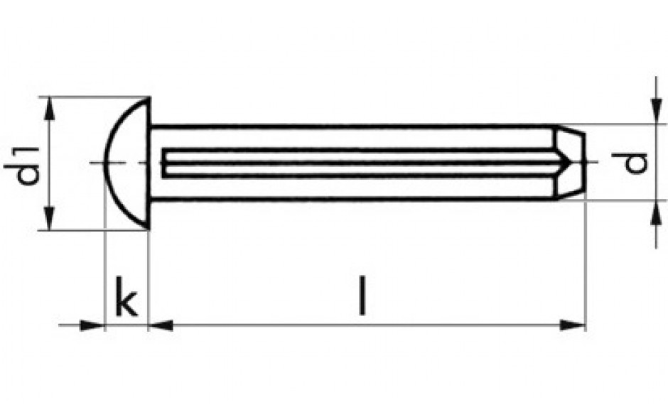 Halbrundkerbnagel ISO 8746 - Stahl - blank - 3 X 8