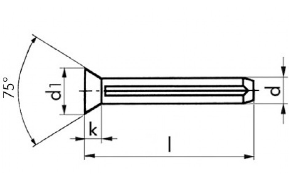 Senkkerbnagel ISO 8747 - Stahl - blank - 3 X 12