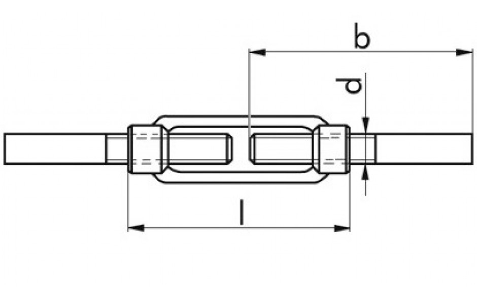 Spannschlösser M 42 DIN 1480 Stahl geschm. m. Anschweissenden u. Körper blank