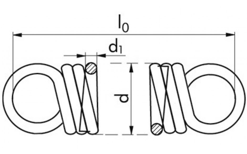 2097 Zugfeder mit DoppelösenD-1,0/DA-11,0/LO-130 Federstahldraht verzinkt