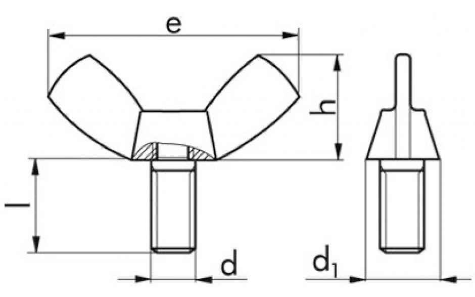 Flügelschraube ~ DIN 316 - A2 - M6 X 30