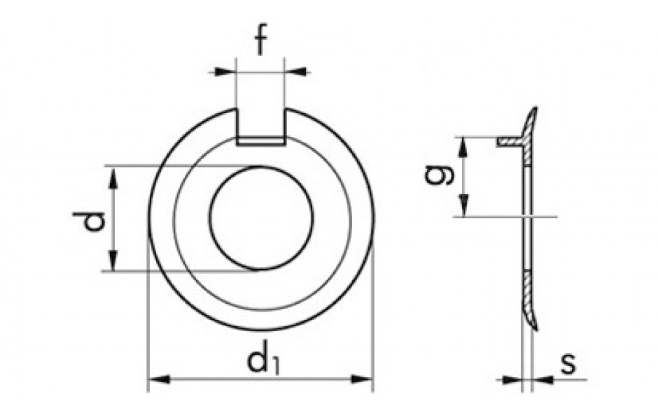 Sicherungsblech mit Nase DIN 432 - Stahl - blank - M8=8,4mm
