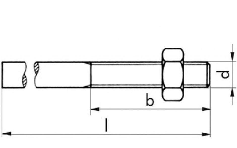 Anschweißende DIN 34828 - Stahl - verzinkt blau - M12 LH X 150