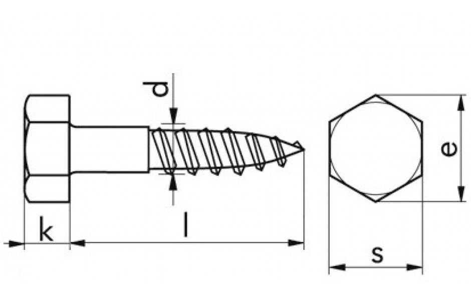 Sechskant-Holzschraube DIN 571 - Stahl - verzinkt blau - 6 X 70