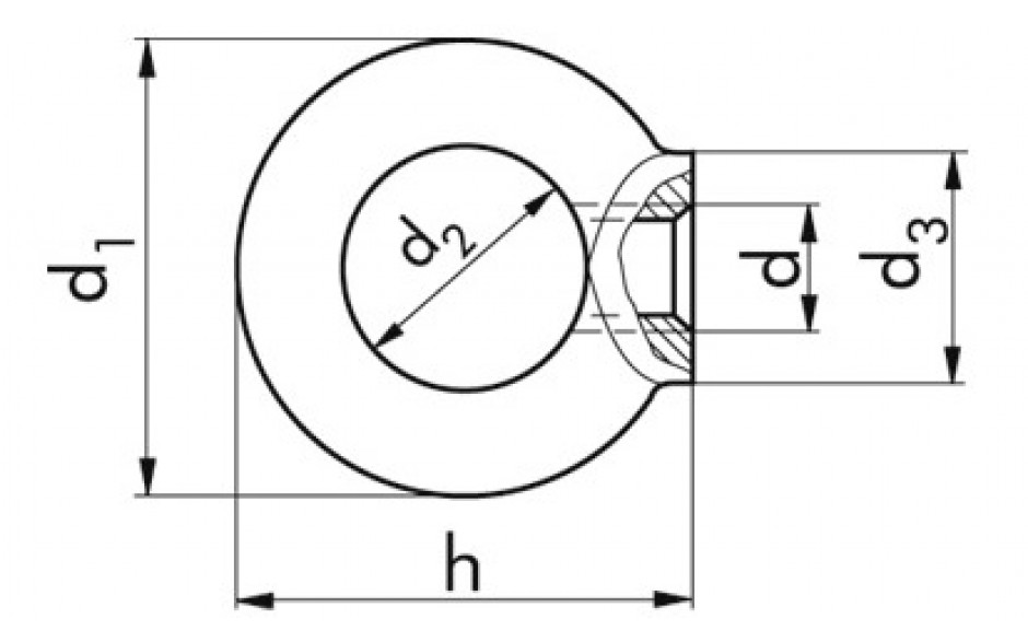 Ringmutter DIN 582 - A2 - M16 - Tragfähigkeit 700kg
