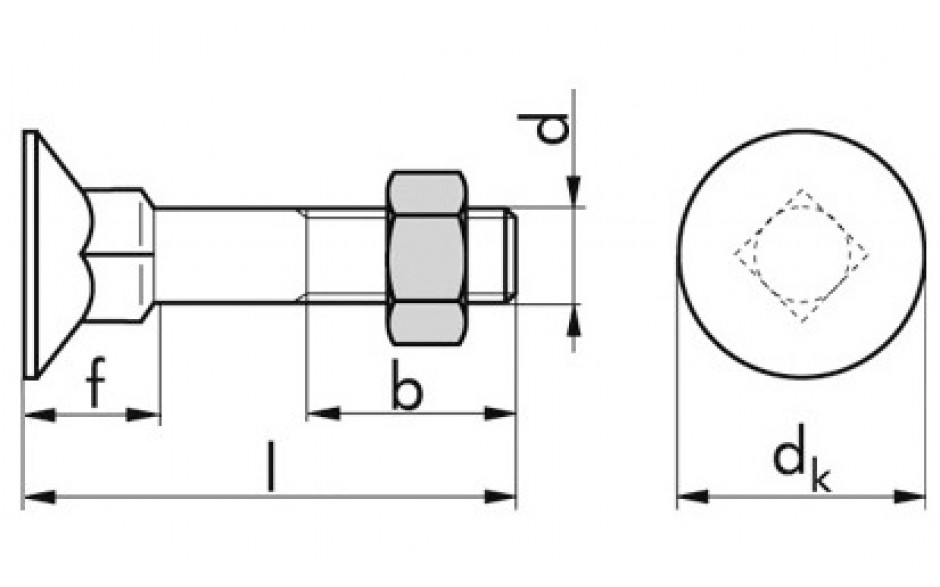 Senkschraube DIN 608 - 8.8 - blank - M10 X 40 - mit Mutter