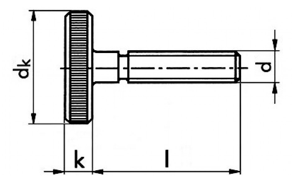 Rändelschraube DIN 653 - 5.8 - blank - M6 X 25