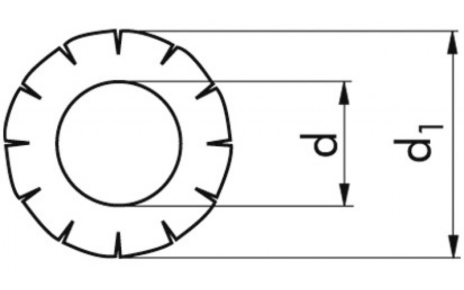 Fächerscheibe DIN 6798A - Federstahl - blank - M10=10,5mm