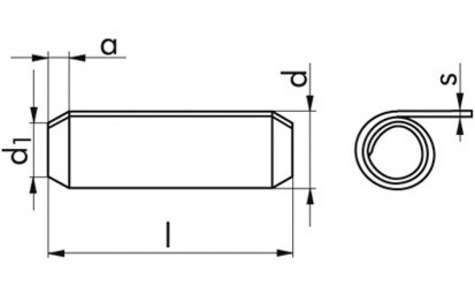 Spiralspannstift ISO 8750 - 1.4310 - 4 X 30