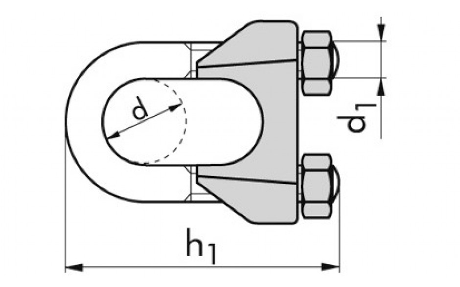 Seilklemmen 1/4 Zoll = 6,5 mm ähnlich DIN 741 Stahl verzinkt