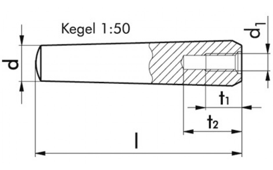 Kegelstift DIN 7978 - Stahl - blank - 12 X 40